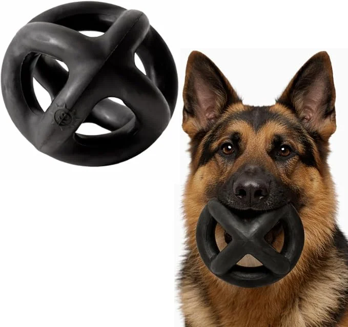 Monster K9 Ring Ball - for Toughest Chewers, Natural Rubber Dog Toy, 5.5 in Lifetime Guaranteed. Medium & Large Breed. Durable, Heavy Duty. Chew, Tug & Fetch Toy for Aggressive Chewers. Safe, Non-Toxic